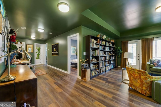 124 Nichols Branch Ln, Clayton, GA 30525 - office space with baseboards and dark wood finished floors