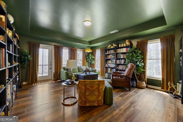124 Nichols Branch Ln, Clayton, GA 30525 - sitting room with a raised ceiling and wood finished floors