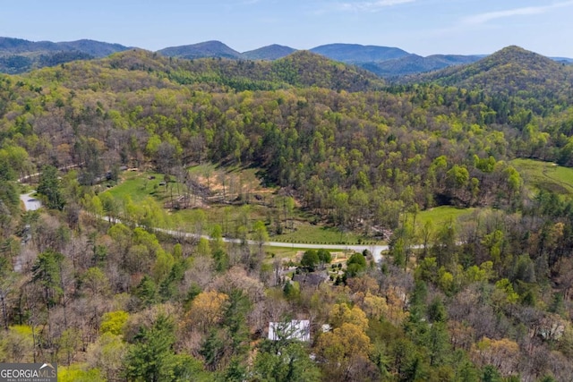 124 Nichols Branch Ln, Clayton, GA 30525 - view of property location with a heavily wooded area and a mountainous background