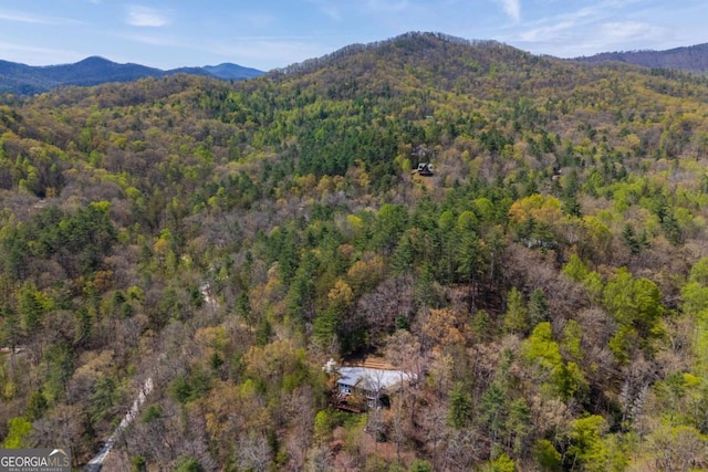 124 Nichols Branch Ln, Clayton, GA 30525 - view of mountain backdrop featuring a heavily wooded area