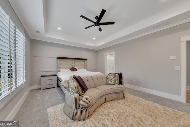 2710 Sandy Irwin Ct SW, Marietta, GA 30064 - carpeted bedroom featuring baseboards, recessed lighting, visible vents, and a raised ceiling