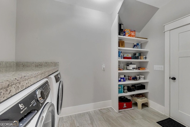 2710 Sandy Irwin Ct SW, Marietta, GA 30064 - laundry room featuring washer and dryer, baseboards, and laundry area