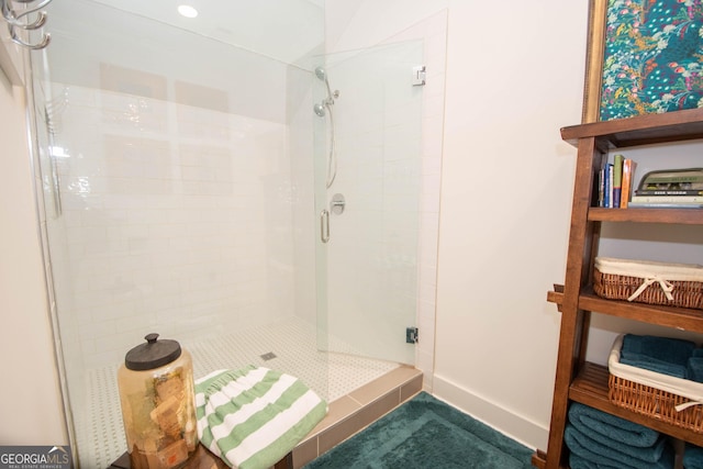 full bathroom with a stall shower