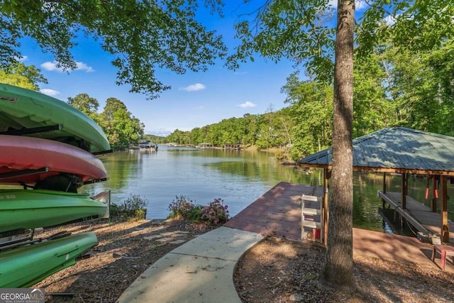 210 Lake Pines Rd, Jackson, GA 30233 - dock area with a forest view and a water view