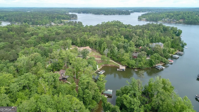 210 Lake Pines Rd, Jackson, GA 30233 - birds eye view of property with a water view and a forest view