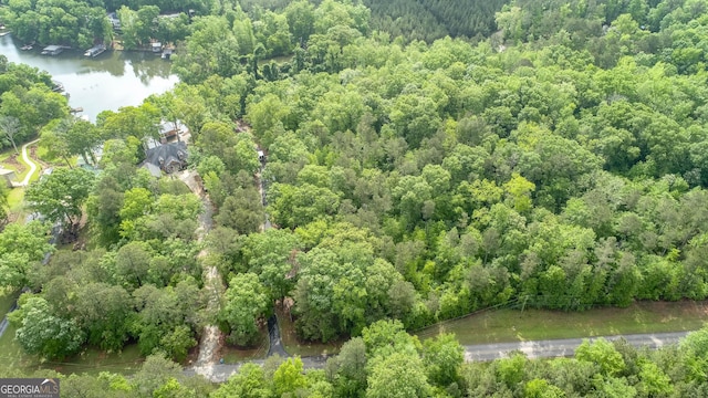 210 Lake Pines Rd, Jackson, GA 30233 - bird's eye view featuring a water view and a view of trees