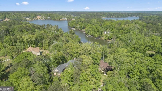 210 Lake Pines Rd, Jackson, GA 30233 - aerial view with a wooded view and a water view