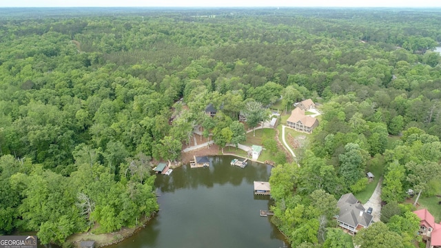 210 Lake Pines Rd, Jackson, GA 30233 - bird's eye view with a water view and a wooded view