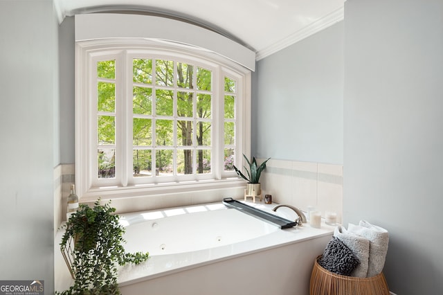 3190 Shumard Way, Marietta, GA 30064 - bathroom featuring crown molding and a tub with jets