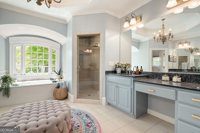 3190 Shumard Way, Marietta, GA 30064 - full bath featuring vanity, a notable chandelier, and a healthy amount of sunlight
