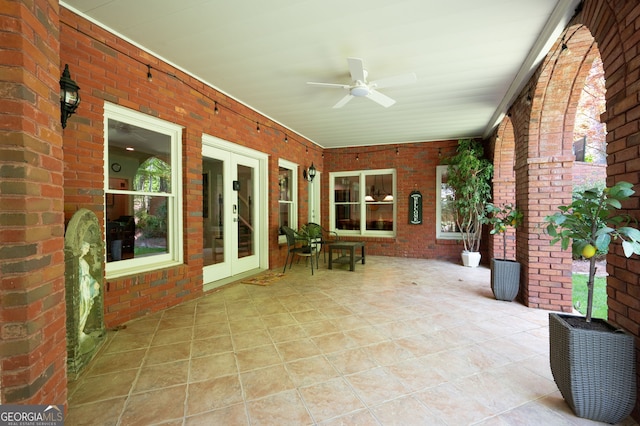 3190 Shumard Way, Marietta, GA 30064 - view of patio / terrace with french doors and a ceiling fan