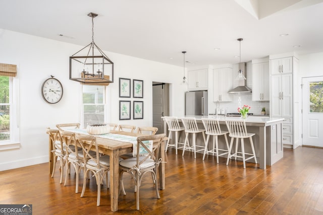 1630 Dogwood Dr, Greensboro, GA 30642 - dining room with visible vents, baseboards, recessed lighting, and dark wood finished floors