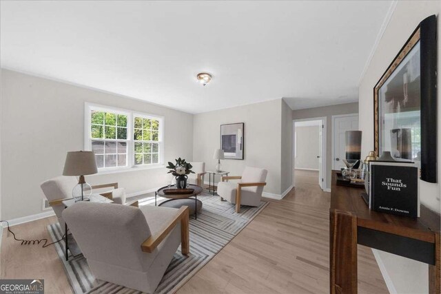 7300 Wynhill Dr, Sandy Springs, GA 30328 - living area featuring baseboards and light wood-style flooring