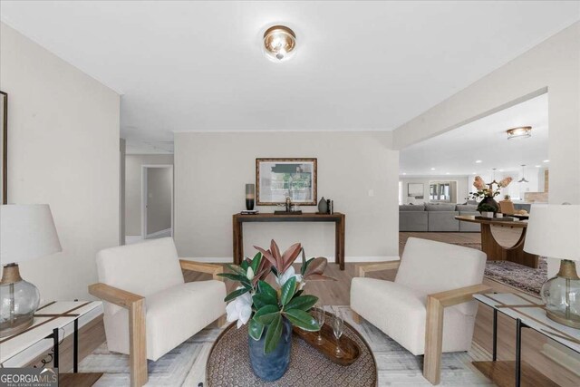 7300 Wynhill Dr, Sandy Springs, GA 30328 - living area featuring baseboards and wood finished floors