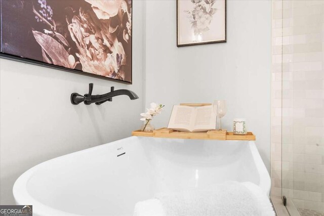 7300 Wynhill Dr, Sandy Springs, GA 30328 - full bath with a freestanding bath and tiled shower