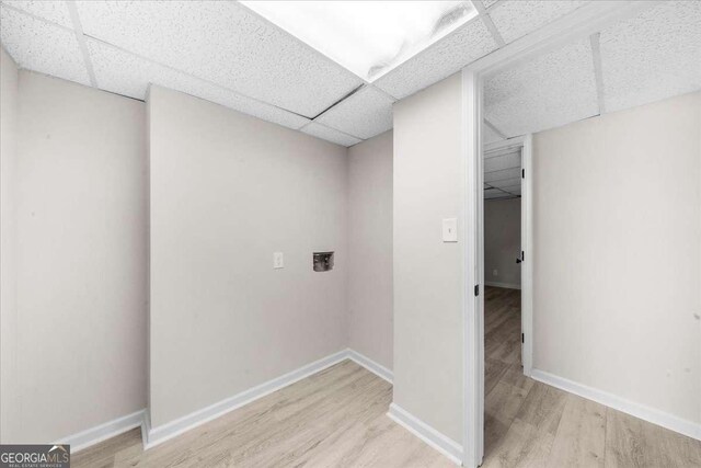 7300 Wynhill Dr, Sandy Springs, GA 30328 - finished below grade area with light wood-type flooring, baseboards, and a drop ceiling