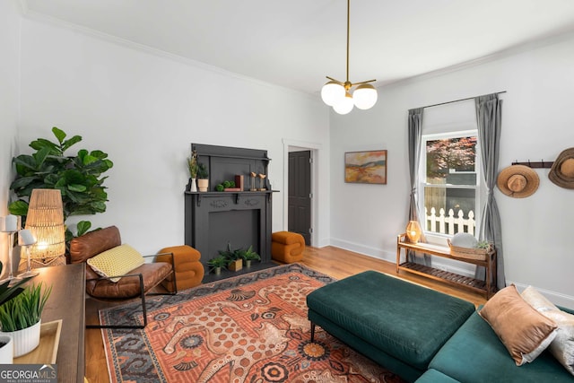 69 Hogue St NE, Atlanta, GA 30312 - living area featuring ornamental molding, wood finished floors, and baseboards