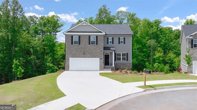 1416 Clear Pond Ln, Dacula, GA 30019 - view of front of property featuring driveway, an attached garage, and a front lawn