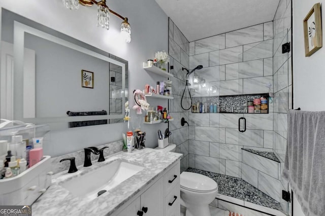 2820 Ashton Tree Ct, Dacula, GA 30019 - full bathroom featuring a shower stall, toilet, and vanity