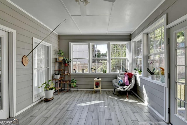 2820 Ashton Tree Ct, Dacula, GA 30019 - sunroom / solarium featuring wood finished floors and wood walls