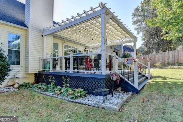 2820 Ashton Tree Ct, Dacula, GA 30019 - exterior space featuring fence, a pergola, and a yard