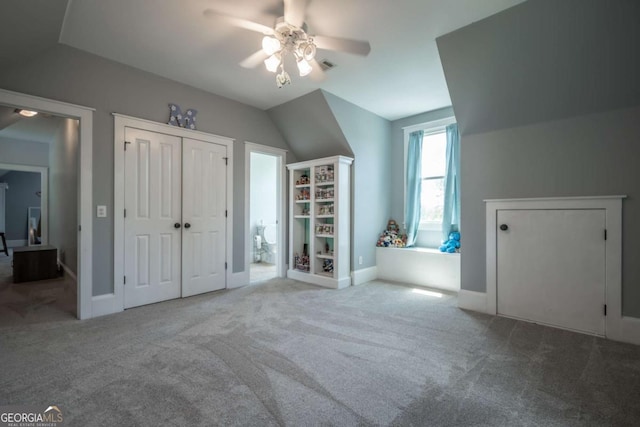15 Chestnut Oak Run, Athens, GA 30607 - bonus room featuring lofted ceiling, visible vents, a ceiling fan, and carpet floors