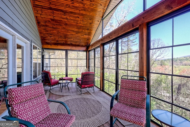 sunroom featuring an outdoor living space