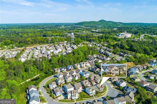 2601 Boulder Way, Woodstock, GA 30188 - aerial view of property and surrounding area with a forest and nearby suburban area