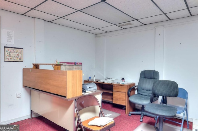 3740 Laurel Brook Way, Snellville, GA 30039 - office area featuring carpet and a paneled ceiling