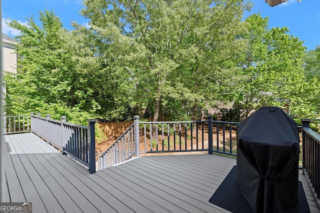 deck with a grill