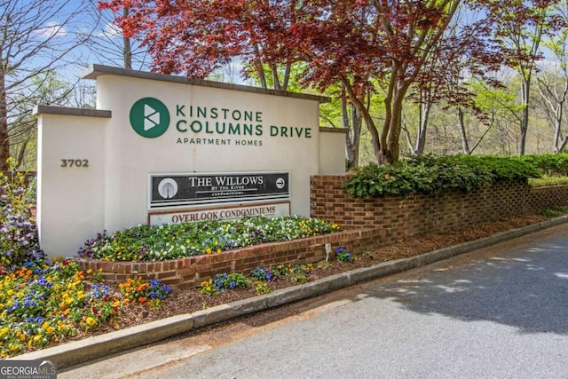 view of community sign