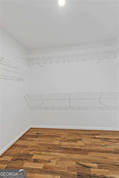 spacious closet with wood finished floors