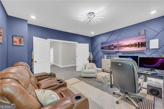 5003 Fairview Cir, Villa Rica, GA 30180 - home office with carpet and baseboards