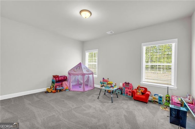 5003 Fairview Cir, Villa Rica, GA 30180 - recreation room with baseboards, visible vents, and carpet floors
