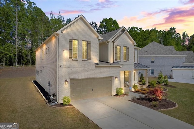 5003 Fairview Cir, Villa Rica, GA 30180 - traditional-style home featuring an attached garage, driveway, brick siding, and a front yard