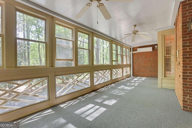 1020 Riverside Rd, Roswell, GA 30076 - unfurnished sunroom with a ceiling fan