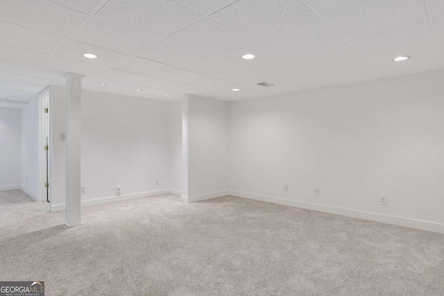 1020 Riverside Rd, Roswell, GA 30076 - carpeted empty room featuring a drop ceiling and baseboards