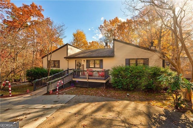 70 Denny Ridge Rd, Jasper, GA 30143 - view of front of property featuring a chimney and a deck