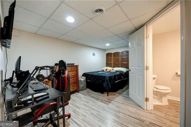 70 Denny Ridge Rd, Jasper, GA 30143 - bedroom with recessed lighting, visible vents, light wood finished floors, and a drop ceiling
