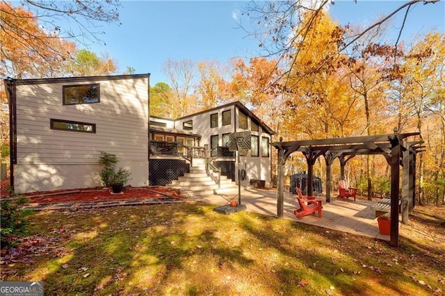 70 Denny Ridge Rd, Jasper, GA 30143 - exterior space with a pergola, a patio area, stairway, and a deck