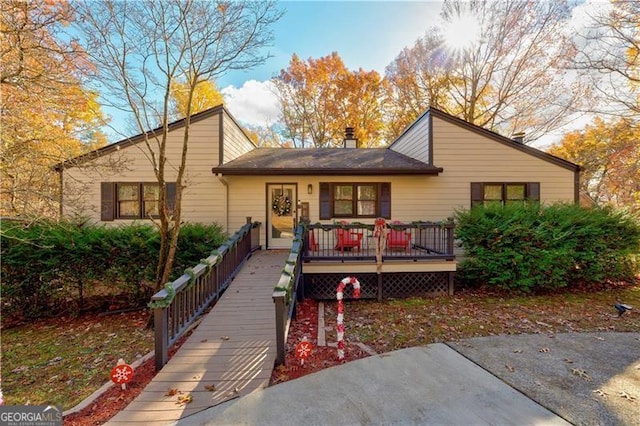 70 Denny Ridge Rd, Jasper, GA 30143 - view of front of property featuring a chimney and a deck