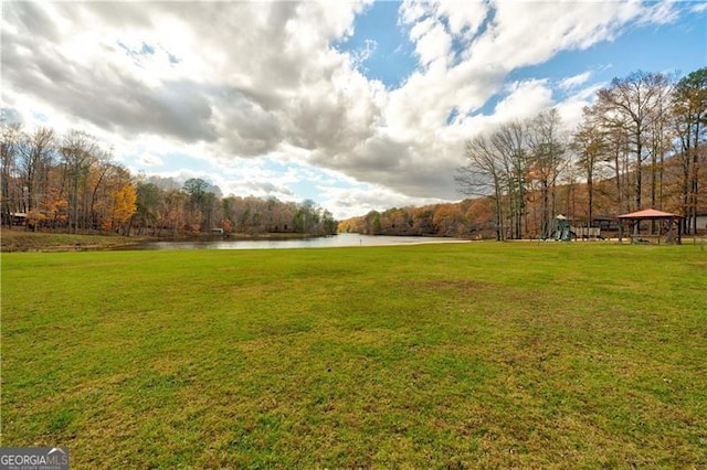 70 Denny Ridge Rd, Jasper, GA 30143 - view of yard featuring a gazebo and a water view