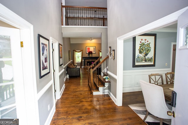 6147 Pritchett Dr, Powder Springs, GA 30127 - home office with wood finished floors and a towering ceiling