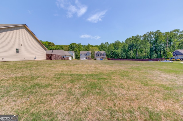 view of yard with fence