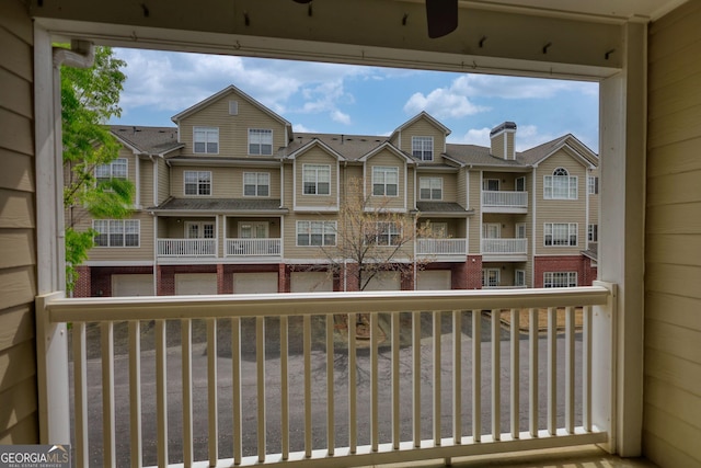 balcony with a residential view