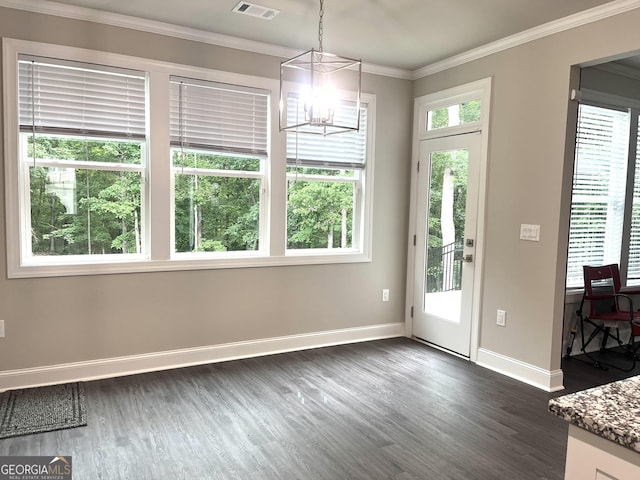 3 Highlander Trl SW, Rome, GA 30165 - entrance foyer featuring dark wood finished floors, baseboards, a chandelier, and ornamental molding
