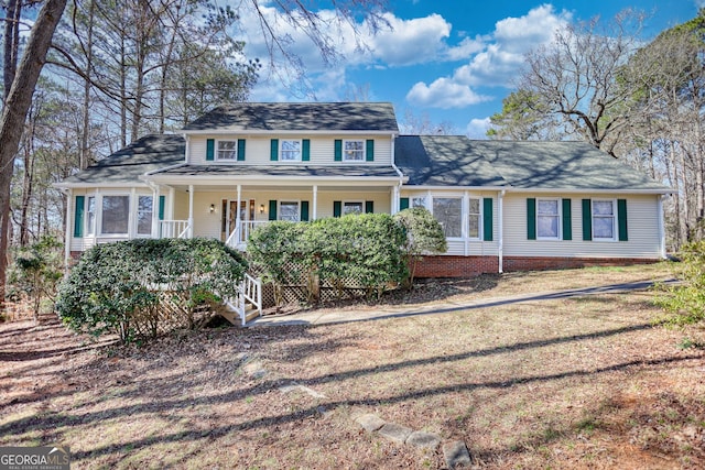 view of front of house featuring covered porch