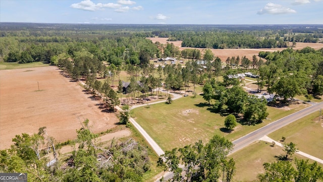 aerial view with a forest view
