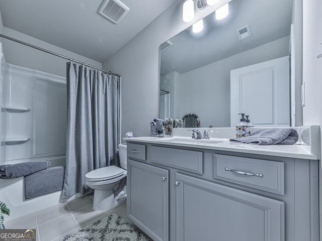 130 Maple Creek Way, Woodstock, GA 30188 - bathroom with toilet, visible vents, curtained shower, and vanity