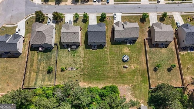 aerial view with a residential view